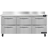 Continental Refrigerator SW72-N-BS-D 72 inch Worktop Refrigerator with Six Drawers