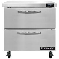 Continental Refrigerator SWF32N-D 32 inch Undercounter Freezer with Two Drawers