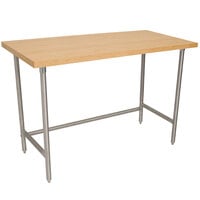 Advance Tabco TH2S-307 Wood Top Work Table with Stainless Steel Base - 30" x 84"