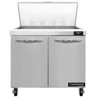 Continental Refrigerator SW36-N-15M 36 inch 2 Door Mighty Top Refrigerated Sandwich Prep Table