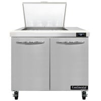 Continental Refrigerator SW36-N-12M 36 inch 2 Door Mighty Top Refrigerated Sandwich Prep Table