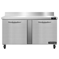Continental Refrigerator SWF60NBS 60 inch Two Door Worktop Freezer with Backsplash
