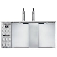 Continental Refrigerator KC69-N-SS Double Tap Kegerator Beer Dispenser - Stainless Steel, (3) 1/2 Keg Capacity
