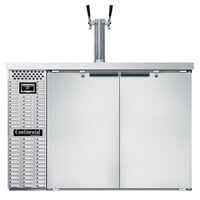 Continental Refrigerator KC50-N-SS Double Tap Kegerator Beer Dispenser - Stainless Steel, (2) 1/2 Keg Capacity