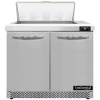 Continental Refrigerator SW36-N-8-FB 36 inch 2 Door Front Breathing Refrigerated Sandwich Prep Table