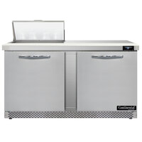 Continental Refrigerator SW60-N-8-FB 60" 2 Door Front Breathing Refrigerated Sandwich Prep Table