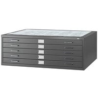 Safco 4996BLR 5-Drawer Black Steel Flat File Cabinet for 30 inch x 42 inch Documents