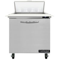 Continental Refrigerator SW32-N-8C 32 inch 1 Door Cutting Top Refrigerated Sandwich Prep Table
