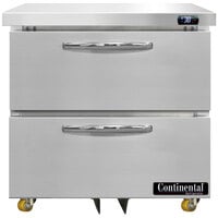 Continental Refrigerator SW32-N-U-D 32 inch Low Profile Undercounter Refrigerator with Two Drawers