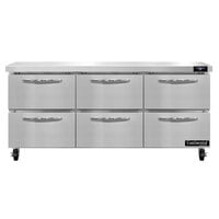 Continental Refrigerator SW72-N-D 72 inch Undercounter Refrigerator with Six Drawers