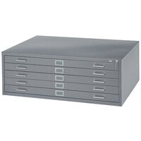 Safco 4994GRR 5-Drawer Gray Steel Flat File Cabinet for 24 inch x 36 inch Documents
