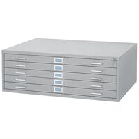 Safco 4998GRR 5-Drawer Gray Steel Flat File Cabinet for 36 inch x 48 inch Documents