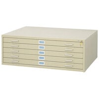 Safco 4996TSR 5-Drawer Tropic Sand Steel Flat File Cabinet for 30 inch x 42 inch Documents
