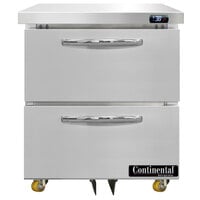 Continental Refrigerator SW27-N-U-D 27 inch Low Profile Undercounter Refrigerator with Two Drawers
