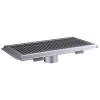 Regency 12 inch x 24 inch 14-Gauge Stainless Steel Floor Water Receptacle with Grate