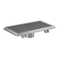 Regency FWR-1224 12" x 24" 14-Gauge Stainless Steel Floor Water Receptacle with Grate
