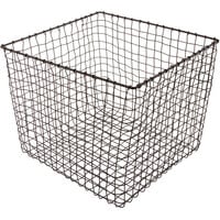 GET WB-304-MG Breeze 14 inch x 11 inch Square Metal Gray Storage and Display Basket