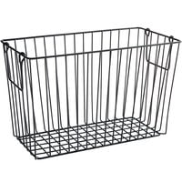 GET WB-313-MG Breeze 14 1/2" x 7 1/4" x 9 1/4" Rectangular Metal Gray Storage Basket with Swinging Handles