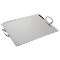 GET SSTPD-1915-MP Hammersmyth 19 inch x 15 inch Mirror Polish Hammered Finish Stainless Steel Serving Tray