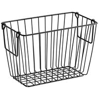 GET WB-314-MG Breeze 10" x 5 1/2" x 6 3/4" Rectangular Metal Gray Storage and Display Basket with Swinging Handles