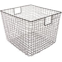 GET WB-302-MG Breeze 19 inch x 14 inch Square Metal Gray Storage Basket