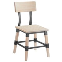 Lancaster Table & Seating Rustic Industrial Dining Side Chair with White Wash Finish