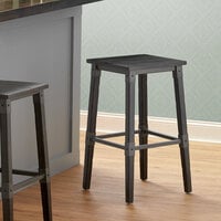Lancaster Table & Seating Rustic Industrial Backless Bar Stool with Antique Slate Gray Finish