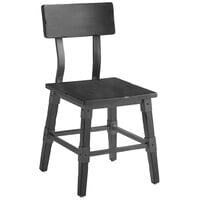 Lancaster Table & Seating Rustic Industrial Dining Side Chair with Slate Gray Finish