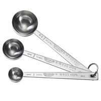 Vollrath 47078 3-Piece Stainless Steel Heavy-Duty Round Measuring Spoon Set