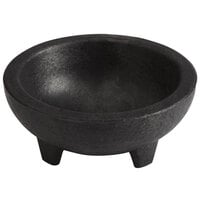 Choice Thermal Plastic 4 oz. Black Molcajete Bowl - 24/Case