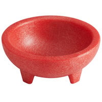 Choice Thermal Plastic 4 oz. Red Molcajete Bowl - 24/Case