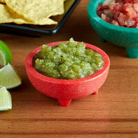 Choice Thermal Plastic 2.5 oz. Red Molcajete Bowl - 24/Case