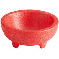Choice Thermal Plastic 2.5 oz. Red Molcajete Bowl - 24/Case