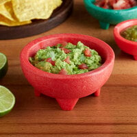 Choice Thermal Plastic 10 oz. Red Molcajete Bowl - 24/Case