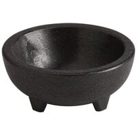 Choice Thermal Plastic 2.5 oz. Black Molcajete Bowl - 24/Case
