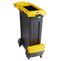 Rubbermaid 2032954 Slim Jim 23 Gallon Yellow Rim Caddy Kit with Rectangular Container, Rim Caddy, and Dolly