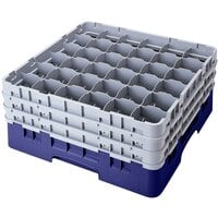 Cambro 36S638186 Navy Blue Camrack Customizable 36 Compartment 6 7/8 inch Glass Rack