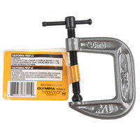 Olympia Tools 38-115 1 1/2 inch x 1 1/2 inch Cast Steel C-Clamp with Adjusting Black Oxide Swivel