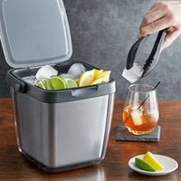 OXO 11169200 Good Grips Plastic Insulated 3.5 Qt. Ice Bucket Set with Tongs and Garnish Tray