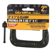 Olympia Tools 38-120 2 inch x 1 inch Cast Steel C-Clamp with Adjusting Black Oxide Swivel
