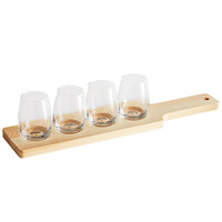 Acopa 18 inch Natural Flight Paddle with 6 oz. Stemless Wine Tasting Glasses