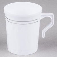 Fineline Silver Splendor 508-WH 8 oz. White Plastic Coffee Mug - 120/Case