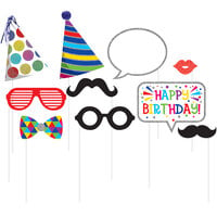 Creative Converting 324563 Birthday Photo Booth Props - 60 Pieces