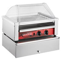 Avantco 24 Hot Dog Roller Grill with Sneeze Guard and 64 Bun Cabinet