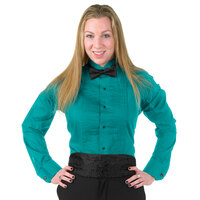 Henry Segal Unisex Customizable Teal Tuxedo Shirt with Wing Tip Collar - 2XL