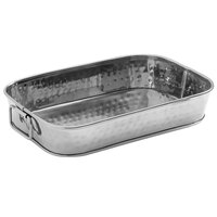 American Metalcraft SHT17 10 1/8 inch x 7 1/8 inch Silver Mirror Finish Hammered Stainless Steel Rectangular Food Serving Tub
