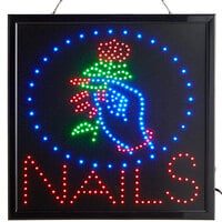 Choice 20 inch x 20 inch LED Square Nails Sign with Two Display Modes