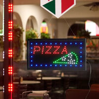 Choice 19 inch x 10 inch LED Rectangular Pizza Slice Sign with Two Display Modes
