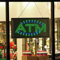 Choice 19 inch x 10 inch LED Rectangular Blue and Green ATM Sign with Two Display Modes