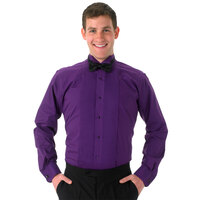 Henry Segal Unisex Customizable Purple Tuxedo Shirt with Wing Tip Collar - 2XL